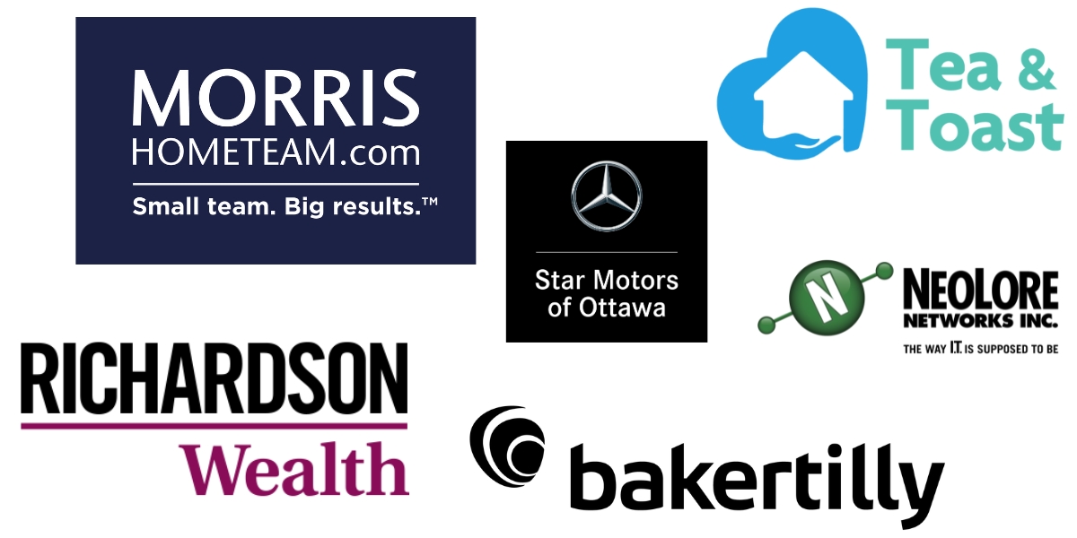 A graphic displaying the logos of the corporate sponsors of Walk for Dementia 2025 (as of May 30 2025)